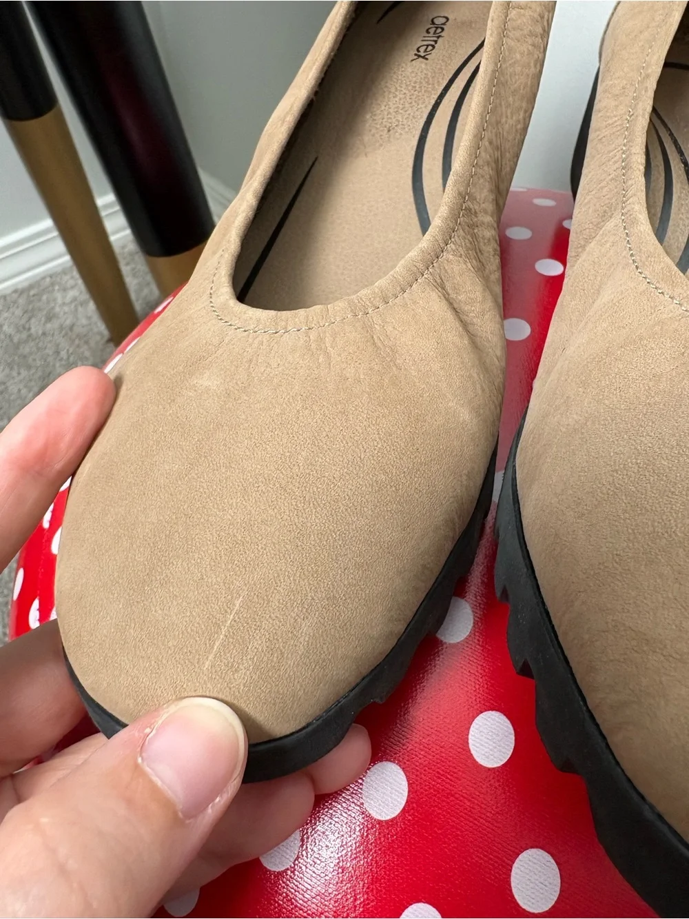 Aetrex Brianna Ballet Taupe Flat